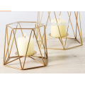 Nordic simple golden geometric line iron candlestick